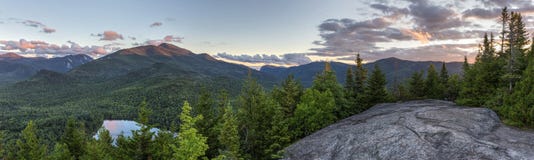 High Peaks Sunset Panorama From Mount Jo Stock Photos High Peaks Sunset Panorama From Mount Jo Stock Photos