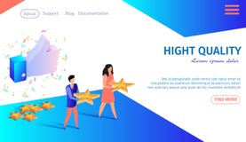 High Quality Horizontal Banner. Customers. vector illustration High Quality Horizontal Banner. Customers. vector illustration