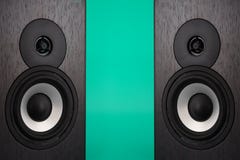 High quality loudspeakers.Hifi sound system in shop for sound recording studio.Equipment for record studios.Buy dj equip in music royalty free stock photo High quality loudspeakers.Hifi sound system in shop for sound recording studio.Equipment for record studios.Buy dj equip in music royalty free stock photo