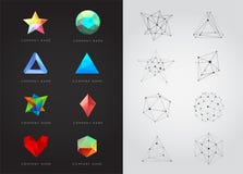 Big Set of Geometric Shapes Unusual and Abstract. Vector Logo. Polygonal Colorful Logotypes. vector illustration Big Set of Geometric Shapes Unusual and Abstract. Vector Logo. Polygonal Colorful Logotypes. vector illustration