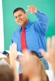 High School: Professor Calling On Student fotografia de stock royalty free High School: Professor Calling On Student fotografia de stock royalty free