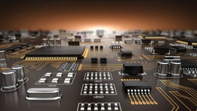 High Tech Electronic PCB Printed Circuit Board With Processor And Microchips Royalty Free Stock Photos High Tech Electronic PCB Printed Circuit Board With Processor And Microchips Royalty Free Stock Photos