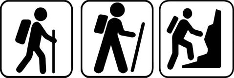Hiking icon on white background royalty free illustration Hiking icon on white background royalty free illustration