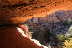 Cave at Zion national park under sun light royalty free stock photo Cave at Zion national park under sun light royalty free stock photo