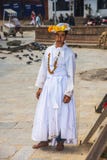 A Hinduism priest who in white robe , Dasain Festival , Kathmandu , Nepal stock photos A Hinduism priest who in white robe , Dasain Festival , Kathmandu , Nepal stock photos