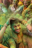 Hinduskie dewotki świętują Lathmar Holi w Barsana wiosce, Uttar Pradesh, India Zdjęcie Royalty Free Hinduskie dewotki świętują Lathmar Holi w Barsana wiosce, Uttar Pradesh, India Zdjęcie Royalty Free