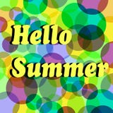 Hintergrund mit bunten Kreisen und Blasen Beschriften Phrase hallo von Sommer Auch im corel abgehobenen Betrag lizenzfreie abbildung Hintergrund mit bunten Kreisen und Blasen Beschriften Phrase hallo von Sommer Auch im corel abgehobenen Betrag lizenzfreie abbildung