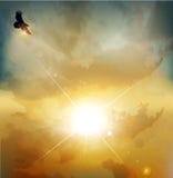 Hintergrund mit hoch-hochfliegendem Adler vektor abbildung Hintergrund mit hoch-hochfliegendem Adler vektor abbildung