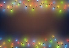 Hintergrundschablonenrahmen mit bunten geführten Lichtern Girlande, Weihnachten, neues Jahr, Feiertag, Vektorillustration vektor abbildung Hintergrundschablonenrahmen mit bunten geführten Lichtern Girlande, Weihnachten, neues Jahr, Feiertag, Vektorillustration vektor abbildung