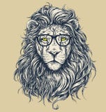 Hippie-Löwevektorillustration Gläser getrennt Lizenzfreies Stockfoto Hippie-Löwevektorillustration Gläser getrennt Lizenzfreies Stockfoto