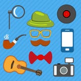 Hipster web and mobile icons set. Vector. stock illustration Hipster web and mobile icons set. Vector. stock illustration