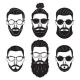 Hipsters bearded men with different hairstyles mustaches beards royalty free illustration Hipsters bearded men with different hairstyles mustaches beards royalty free illustration