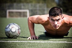 Hispanic soccer or football player Royalty Free Stock Photos Hispanic soccer or football player Royalty Free Stock Photos