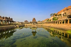 Historic Hampi Sacred Tank In India Royalty Free Stock Images