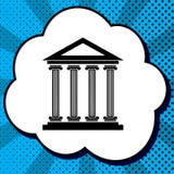 Historical building illustration. Vector. Black icon in bubble o royalty free illustration Historical building illustration. Vector. Black icon in bubble o royalty free illustration