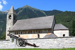Historical Church With Frescos In Italian Pinzolo Stock Photos Historical Church With Frescos In Italian Pinzolo Stock Photos