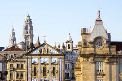 Historical facades of Porto, Portugal royalty free stock photos Historical facades of Porto, Portugal royalty free stock photos