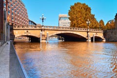 Historical footbridge in Hamburg, Germany royalty free stock photo Historical footbridge in Hamburg, Germany royalty free stock photo