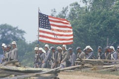 Historical reenactment of the Battle of Manassas, marking the beginning of the Civil War, Virginia royalty free stock image Historical reenactment of the Battle of Manassas, marking the beginning of the Civil War, Virginia royalty free stock image