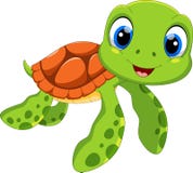 Historieta linda de la tortuga de mar Divertido y adorable Historieta linda de la tortuga de mar Divertido y adorable