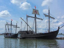 Historische Reproductie Columbus Sailing Ships 3 royalty-vrije stock afbeelding Historische Reproductie Columbus Sailing Ships 3 royalty-vrije stock afbeelding