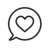 Hjärta i anförandebubblasymbol vektor illustrationer Hjärta i anförandebubblasymbol vektor illustrationer