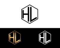 HL Buchstaben verbunden mit Hexagonformlogo vektor abbildung HL Buchstaben verbunden mit Hexagonformlogo vektor abbildung