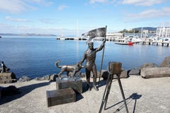 Hobart-Hafenstatuen stockbild Hobart-Hafenstatuen stockbild