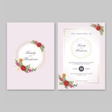 Hochzeitseinladungskarte mit Blumenverzierungen lizenzfreie abbildung Hochzeitseinladungskarte mit Blumenverzierungen lizenzfreie abbildung