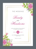 Hochzeitseinladungskarte mit Blumenverzierungen vektor abbildung Hochzeitseinladungskarte mit Blumenverzierungen vektor abbildung