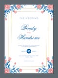 Hochzeitseinladungskarte mit Blumenverzierungen vektor abbildung Hochzeitseinladungskarte mit Blumenverzierungen vektor abbildung