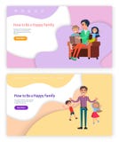 Hoe te Gelukkige Familievader Playing met Jonge geitjes te zijn vector illustratie Hoe te Gelukkige Familievader Playing met Jonge geitjes te zijn vector illustratie