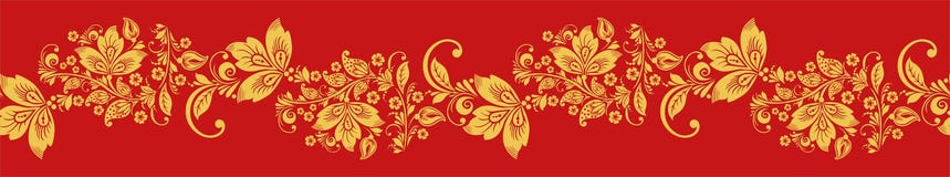 Hohloma Seamless Pattern, Russian Design Vector Stock Images Hohloma Seamless Pattern, Russian Design Vector Stock Images