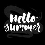 Hola la caligrafía de las letras del texto del vector del verano pone letras a la pizarra negra libre illustration Hola la caligrafía de las letras del texto del vector del verano pone letras a la pizarra negra libre illustration