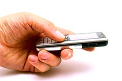 Holding the mobile phone Royalty Free Stock Image Holding the mobile phone Royalty Free Stock Image