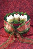 Holiday Cupcakes On A Christmas Drum Stock Photography