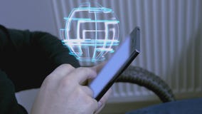 Hologram новой технологии от смартфона иллюстрация штока Hologram новой технологии от смартфона иллюстрация штока