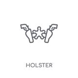 Holster lineair pictogram Modern het embleemconcept van het overzichtsholster op whit stock illustratie Holster lineair pictogram Modern het embleemconcept van het overzichtsholster op whit stock illustratie