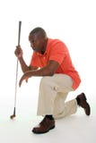 Hombre con el club de golf imágenes de archivo libres de regalías Hombre con el club de golf imágenes de archivo libres de regalías