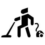 Hombre con un icono del vector del aspirador stock de ilustración Hombre con un icono del vector del aspirador stock de ilustración