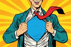 Hombre de negocios del varón del superhéroe ilustración del vector Hombre de negocios del varón del superhéroe ilustración del vector