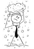 Hombre de negocios frío Walking a la oficina durante nevar de las nevadas pesadas libre illustration Hombre de negocios frío Walking a la oficina durante nevar de las nevadas pesadas libre illustration