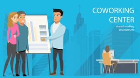 Hombre de negocios Make Presentation Openspace Coworking libre illustration Hombre de negocios Make Presentation Openspace Coworking libre illustration