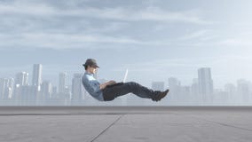 Hombre de negocios que eleva y mantiene flotando rápido imagenes de archivo Hombre de negocios que eleva y mantiene flotando rápido imagenes de archivo