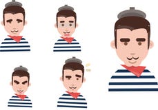 Hombre del vector pueblo japonés de un traje del samurai que lleva en un fondo blanco libre illustration Hombre del vector pueblo japonés de un traje del samurai que lleva en un fondo blanco libre illustration