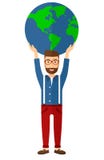 Hombre que sostiene el globo libre illustration Hombre que sostiene el globo libre illustration