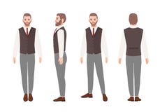 Hombre u oficinista barbudo en equipo elegante del negocio con el chaleco Personaje de dibujos animados masculino amistoso aislad libre illustration Hombre u oficinista barbudo en equipo elegante del negocio con el chaleco Personaje de dibujos animados masculino amistoso aislad libre illustration