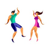Hombre y mujer delgados jovenes de baile libre illustration Hombre y mujer delgados jovenes de baile libre illustration