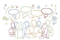 Hombres de negocios acertados del grupo sobre el grupo abstracto del trabajo en equipo del fondo del garabato de empresarios Team ilustración del vector Hombres de negocios acertados del grupo sobre el grupo abstracto del trabajo en equipo del fondo del garabato de empresarios Team ilustración del vector
