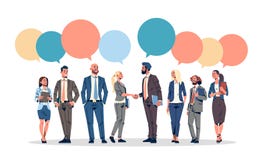 Hombres de negocios del grupo de la charla de la burbuja de la comunicación del concepto de los hombres de negocios de las mujere libre illustration Hombres de negocios del grupo de la charla de la burbuja de la comunicación del concepto de los hombres de negocios de las mujere libre illustration